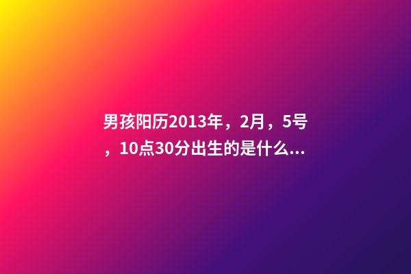 男孩阳历2013年，2月，5号，10点30分出生的是什么命 2013年2月5号14点10分生男孩姓林，五行缺什么？属什么？起什么名字好？-第1张-观点-玄机派